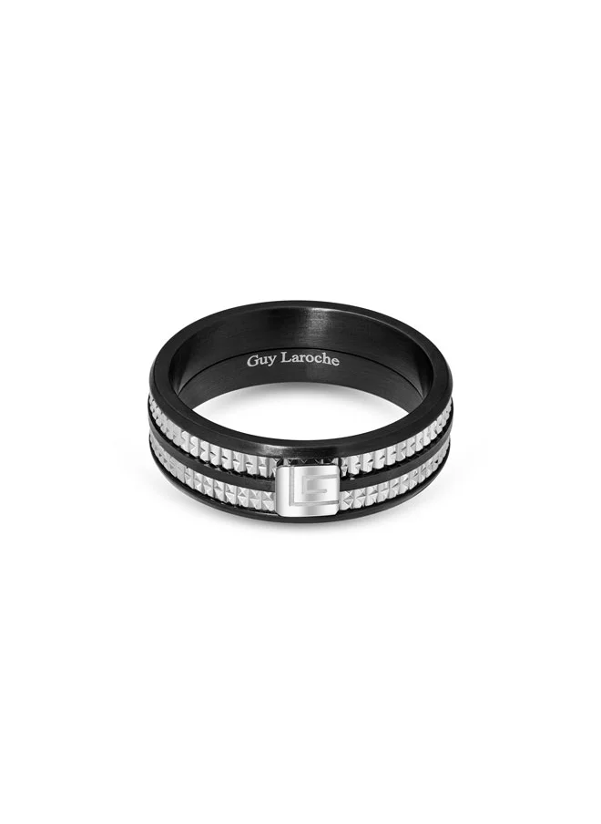 غاي لاروش Alex.2 Silver & Blue Finger Ring for Men