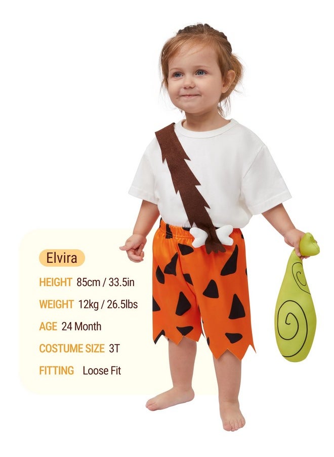 Spooktacular Creations - Halloween Toddler Caveman Costume, Baby Caveman Costume Boys, Baby Strap Shorts With A Plush Club, Family Cosplay Outfit For Toddler, Kids Dress Up Party (18-24 Months) - Image 1