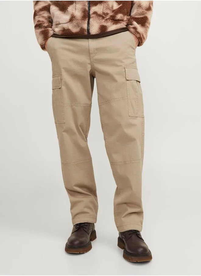 JACK & JONES Loose Fit Cargo Pants with Drawstring Hem