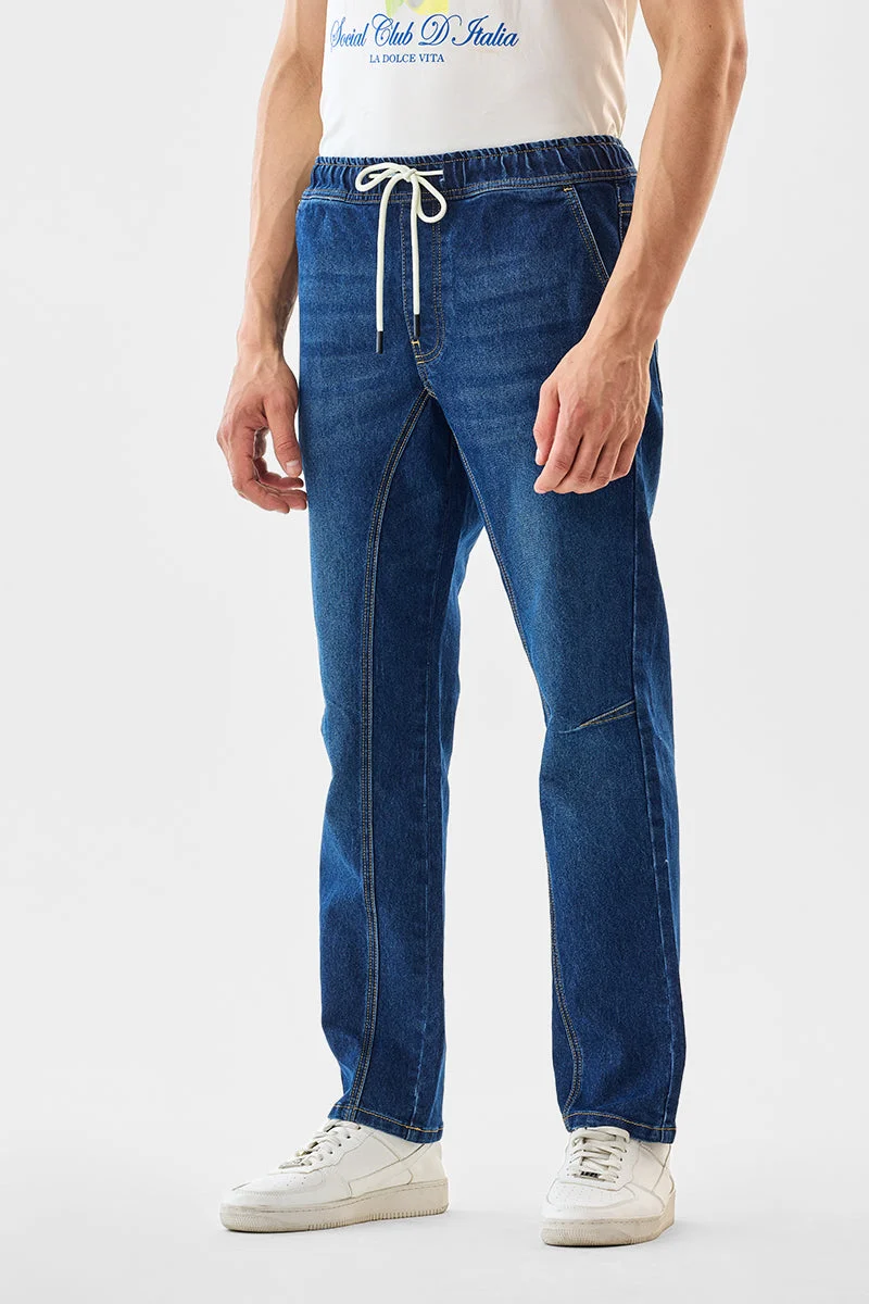 SNITCH Blue Comfort Fit Stretch Jeans for Men | Best Price UAE