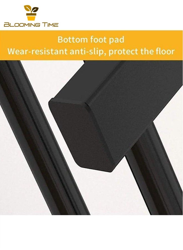 بلومنغ تايم شماعات مستقلة مزدوجة القطب شماعات غرفة نوم متعددة الوظائف ، هيكل معدني ، متانة قوية وقدرة تحمل ، ليس من السهل الصدأ ، مجهزة بمقبس غير قابل للانزلاق ، ملابس ثابتة ، سهلة التركيب ، التجميع ، سهلة التنظيف أسود 110 * 54 * 150 سم - Image 4