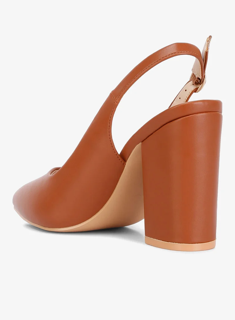 London Rag Tan London Rag Women's Block Heel Pointed Toe Sandals in Tan for Women | Best Price UAE