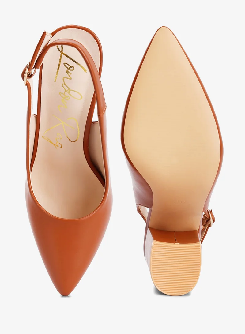 London Rag Tan London Rag Women's Block Heel Pointed Toe Sandals in Tan for Women | Best Price UAE