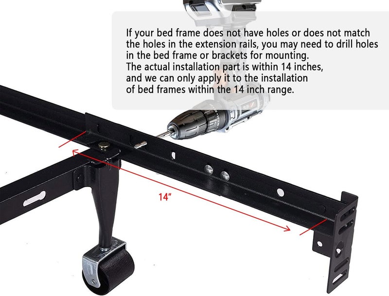 appacare Bed Frame Footboard Extension Brackets Set Attachment Kit - Fit for Twin, Full, Queen, or King Size Beds - Image 3