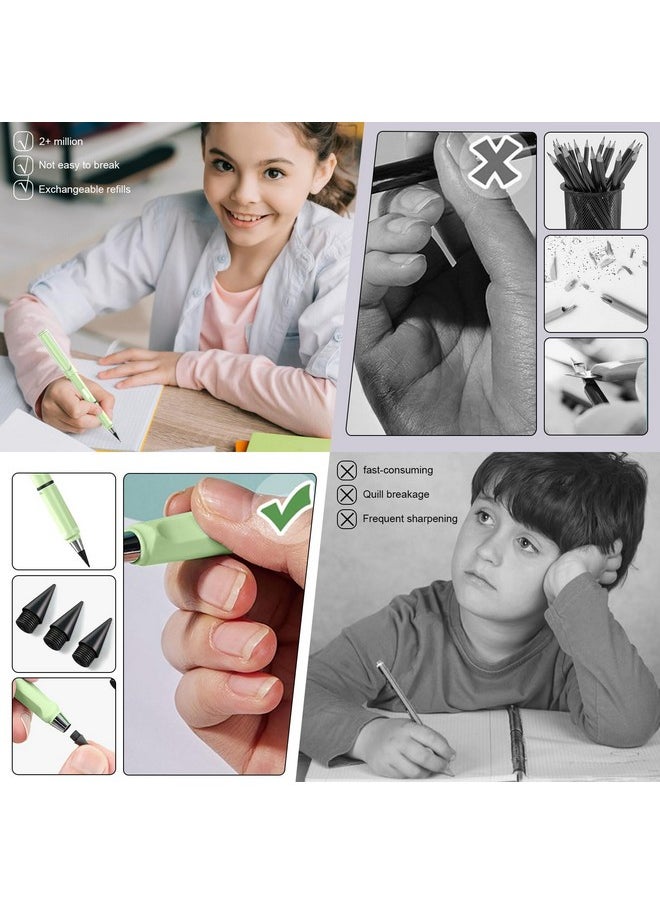BangBoom 6 Pcs Eternal Inkless Pencil With Eraser Erasable Everlasting Pencils Replaceable Nib Colorful Forever Infinity Pencil Portable Magic Pencils For Office School Writing Drawing (Combo 1)  - Image 5