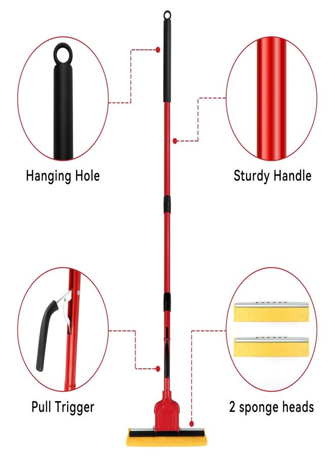 Lilac Compressed Cellulose Sponge Mop with 2 Roller swop mop Heads Suitable for Wood, Ceramic Tiles and Other Flat and Smooth Floors (1 Handle and 2 Heads) - Image 5