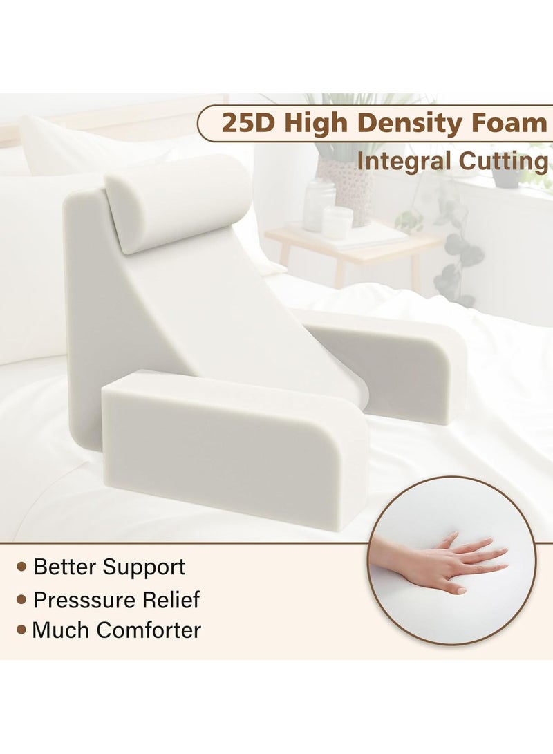 شو وو وسادة قراءة مريحة للغاية من إسفنج الذاكرة كبير الحجم، مسند ظهر قابل للإزالة، وسادة أسفل الظهر قابلة للفصل، وسادة دعم الرقبة، وسادة مقعد، وسادة راحة السرير، وسادة استرخاء، وسادة دعم الظهر - Image 3