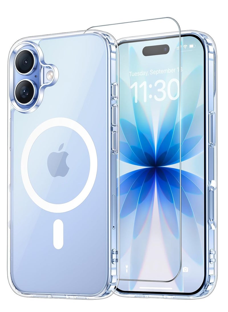 حومة جراب شفاف لهاتف iPhone 17 متوافق مع غطاء Magsafe المضاد للاصفرار والحماية من السقوط لهاتف iPhone 17 مع زجاج مقوى شفاف مقاوم للصدمات جراب هاتف مغناطيسي رفيع لهاتف iPhone 17 مقاس 6.3 بوصة - Image 1