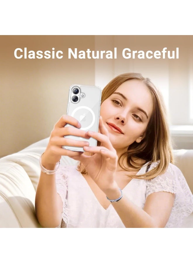 حومة جراب شفاف لهاتف iPhone 17 متوافق مع غطاء Magsafe المضاد للاصفرار والحماية من السقوط لهاتف iPhone 17 مع زجاج مقوى شفاف مقاوم للصدمات جراب هاتف مغناطيسي رفيع لهاتف iPhone 17 مقاس 6.3 بوصة - Image 3