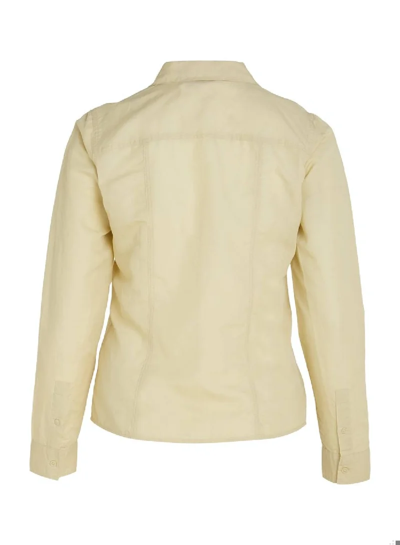 Calvin Klein Jeans Women's Long Sleeve Cotton Shirt - Linen/ Cotton, Green
