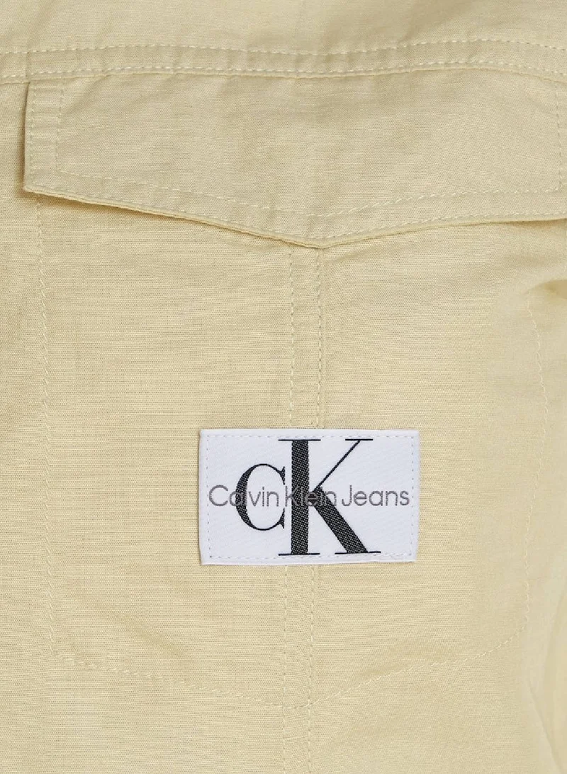 Calvin Klein Jeans Women's Long Sleeve Cotton Shirt - Linen/ Cotton, Green