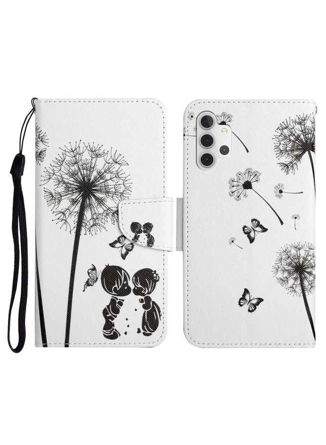 اس-توب جراب لهاتف Samsung Galaxy A32 4G، جراب جلدي أفقي قابل للطي بنمط مرسوم مع حامل وفتحة بطاقة ومحفظة - Image 1