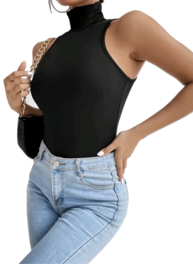 Bodysuit with a High Neck Design Light Fabric - Image 1