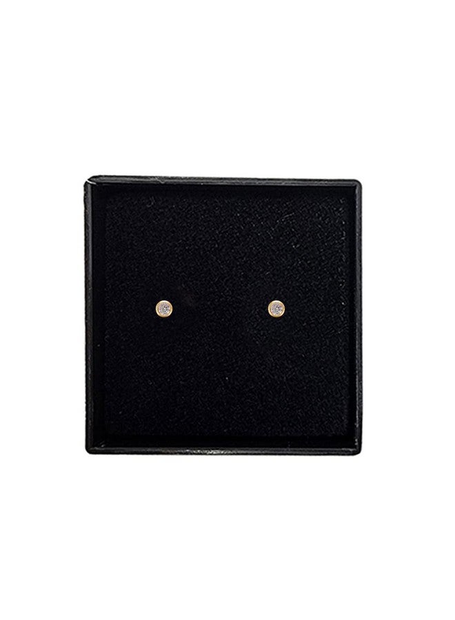 Studex 2MM Cubic Zirconia Bezel 24K Pure Gold Plated Ear Studs | Hypoallergenic | Ideal for every day wear - Image 5