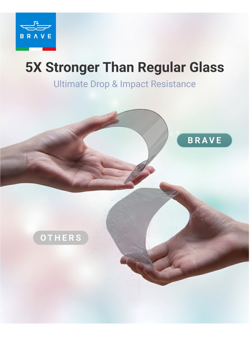 Brave iPhone 17 Pro Max Privacy HD Tempered Glass Screen Protector - Premium Privacy Protection, Edge-to-Edge Coverage, 9H Hardness Ultra Scratch Resistance, Fingerprint Resistant, Smudge-Free, Smooth Touch, Face ID Compatible, Bubble-Free Installation with Tray, Slim and Premium Protection (Black) - Image 2