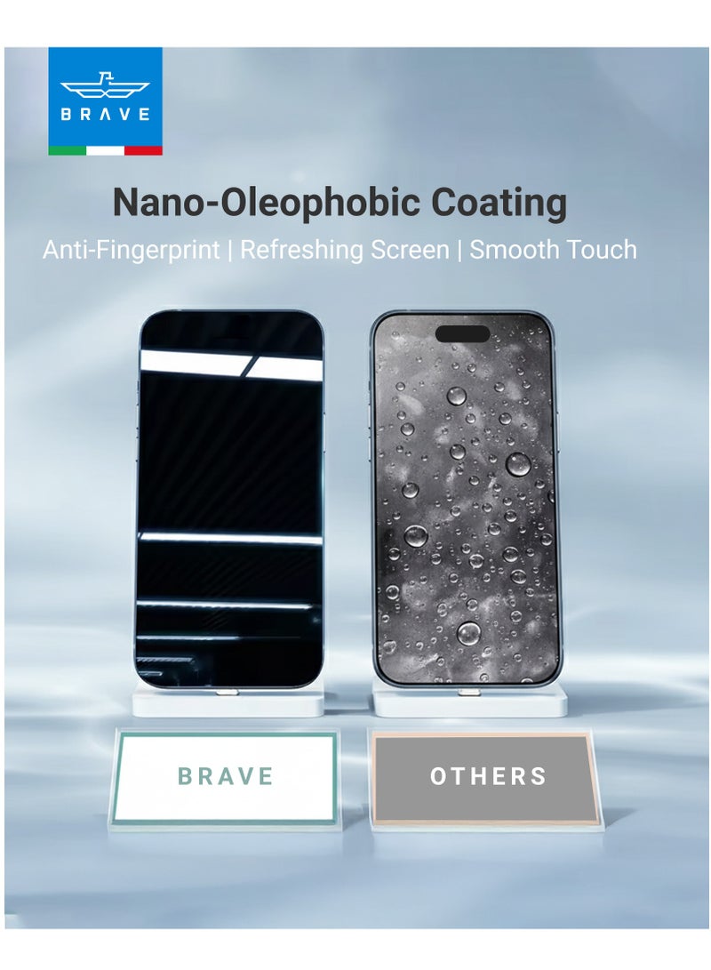 Brave iPhone 17 Pro Max Privacy HD Tempered Glass Screen Protector - Premium Privacy Protection, Edge-to-Edge Coverage, 9H Hardness Ultra Scratch Resistance, Fingerprint Resistant, Smudge-Free, Smooth Touch, Face ID Compatible, Bubble-Free Installation with Tray, Slim and Premium Protection (Black) - Image 3