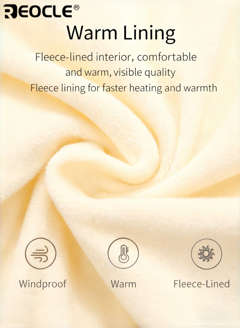 REOCLE Kid's Winter Coat with Dinosaur Ear Design and Thickened Warmth Boy Girl Padded Jacket with Plush Trim for Cold Weather Wear - Image 3