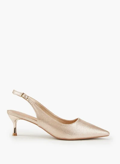 Flora Bella By Shoexpress Metallic Pointed Toe Shoes with Stiletto Heels