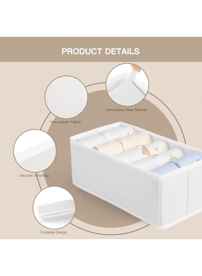 Drawer Organizer Clothes, 10 Pack Dresser Organizer for Baby Clothes, Underwear, Sock- Foldable Closet Organization and Storage Dividers Bins for Nursery, Bedroom (White) - Image 3