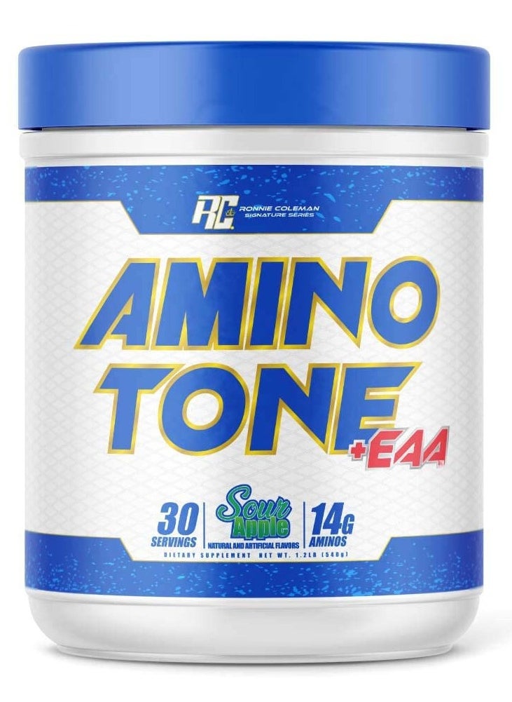 RONNIE COLEMAN Ronnie Coleman Amino Tone + EAA 540g Sour Apple Flavor 30 Serving  - Image 1