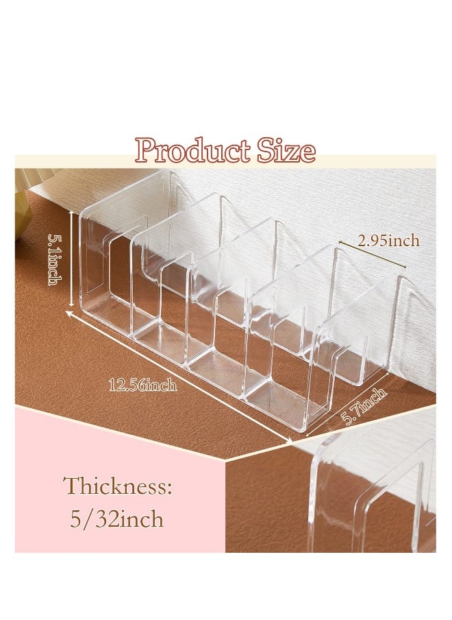 Generic 2 Pcs Plastic Divided Purse Organizer, 13 x 6 x 5 Inches Clear Handbag Storage Organizer, Desk File Sorter Stand Holder, Suitable for Closets, Bedrooms, Dressers Desk File  - Image 2