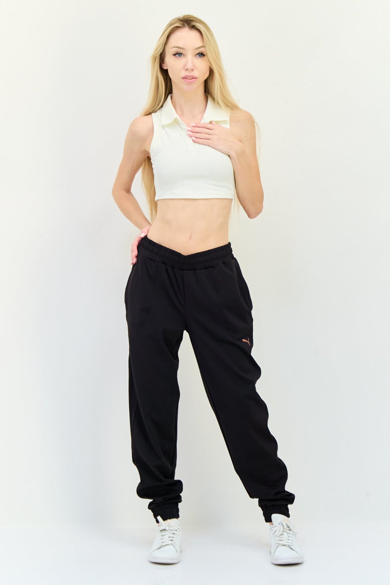 PUMA Women Sportswear Fit Brand Logo Training Sweatpants, Black - Image 4