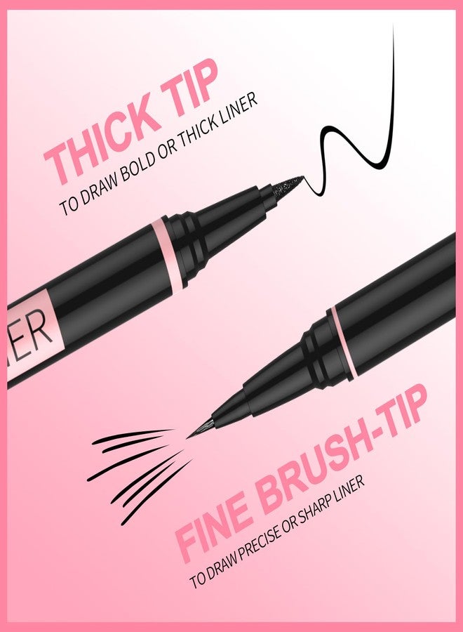 iMethod Liquid Eyeliner - Waterproof Eyeliner 2-in-1 Dual-Ended Eye Liner with Precise Brush-Tip and Thick Tip, Black Liquid Liner Pen, Matte Finish, Long Lasting, Smudge-proof, Transfer-proof - Image 3