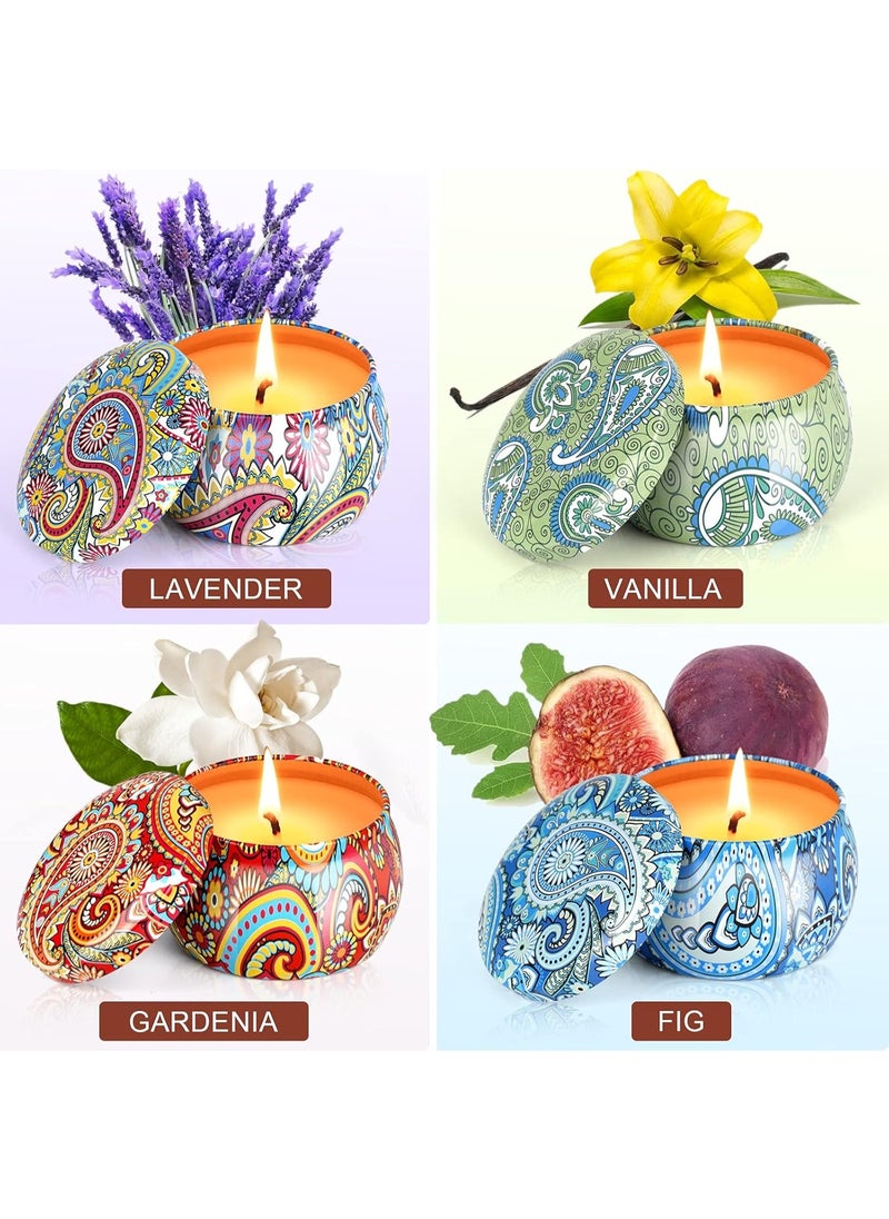 Generic Scented Candles Gifts for Women, 4 Pack Relaxation Aromatherapy Candles Gift Set with Floral Scent in Tin Can for Women on Mother's Day, Birthday, Wedding, Party  - Image 2