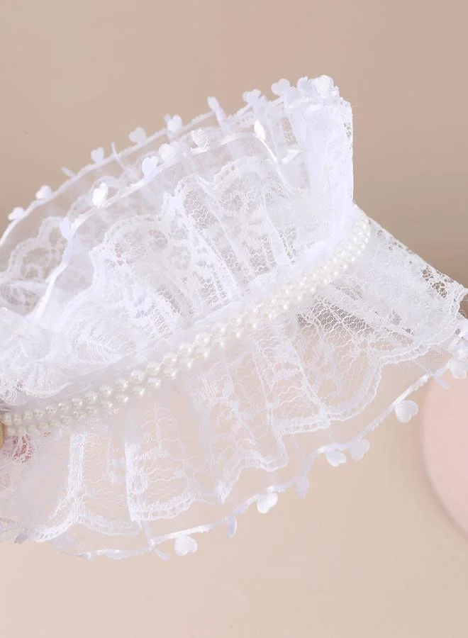 Take Two Take Two Girls Lace Faux Pearl Decor Headband