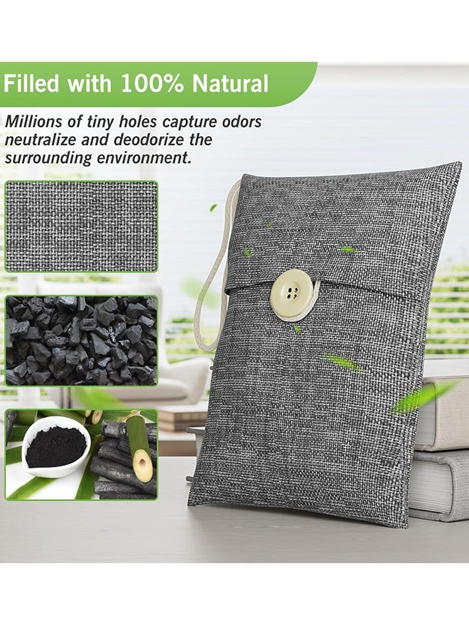 4 Packs 100g Activated Bamboo Charcoal Bags Odor Absorber Air Purifier for Home Bag Car Closet Basement Shoe Room Refrigerator Litter Box Pet Safe Eid Home Cleaning Prep - Image 5