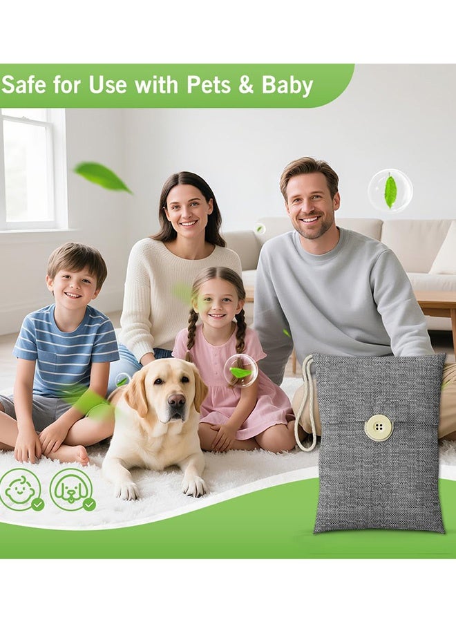4 Packs 100g Activated Bamboo Charcoal Bags Odor Absorber Air Purifier for Home Bag Car Closet Basement Shoe Room Refrigerator Litter Box Pet Safe Eid Home Cleaning Prep - Image 4
