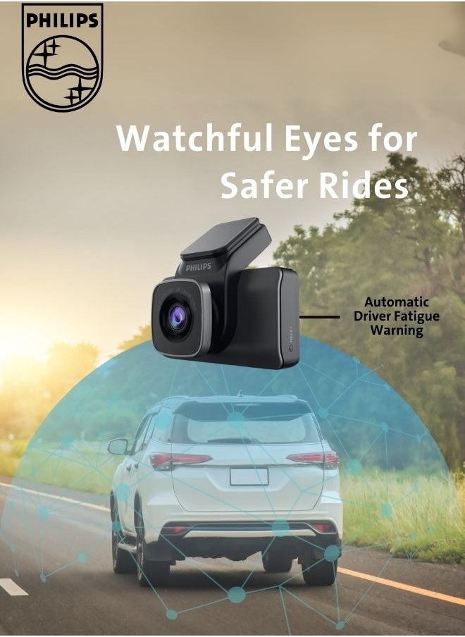 فيليبس - كاميرا فيليبسGS7101 GoSure Dash Cam 4K Ultra HD الأمامية والخلفية مع عدسة SONY IMX415 CMOS ومجموعة الأسلاك - Image 1