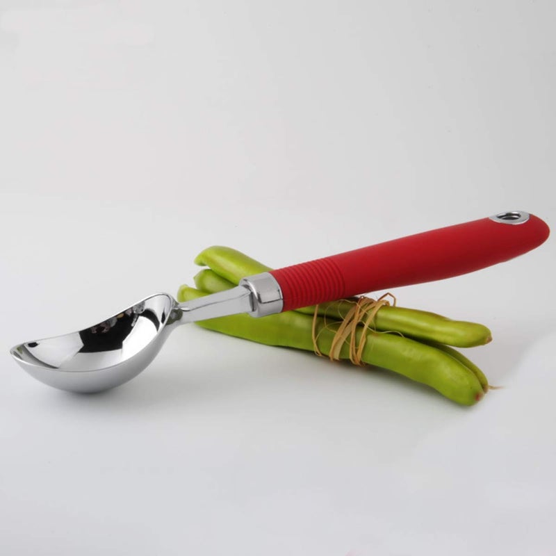Primetan Ice Cream Scoop Comfortable Handle Professional Kitchen Tool Perfect for Gelato Pumpkin Cookie Dough Meatball Sorbet Ball Scooper Red Red - Image 3