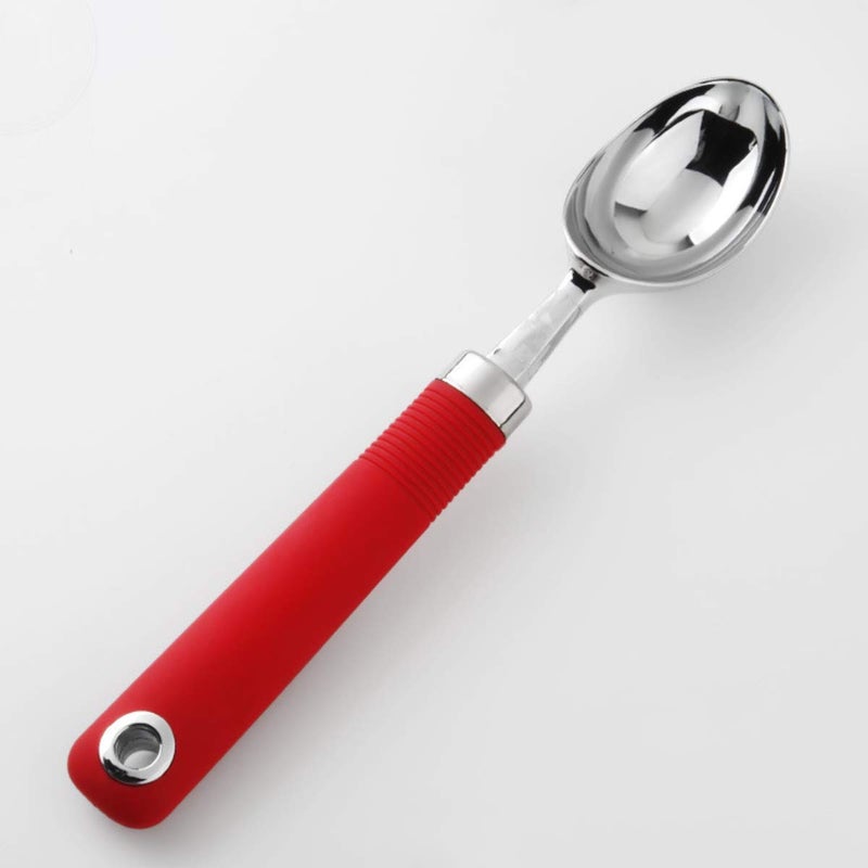 Primetan Ice Cream Scoop Comfortable Handle Professional Kitchen Tool Perfect for Gelato Pumpkin Cookie Dough Meatball Sorbet Ball Scooper Red Red - Image 1