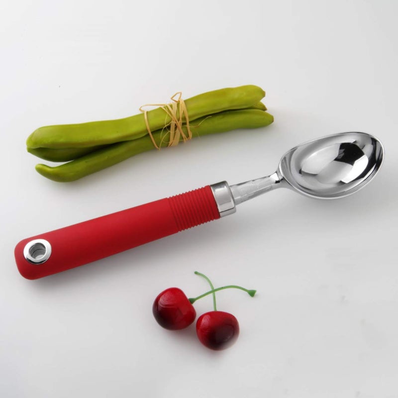 Primetan Ice Cream Scoop Comfortable Handle Professional Kitchen Tool Perfect for Gelato Pumpkin Cookie Dough Meatball Sorbet Ball Scooper Red Red - Image 4