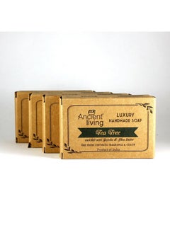 Ancient Living Tea Tree Luxury Handmade Soap (Set Of 4 Soaps)- 100 Gm Anti Bacterial | Acne | Pimples | Enriched With 100% Cold Pressed Essential Oil  - Image 1