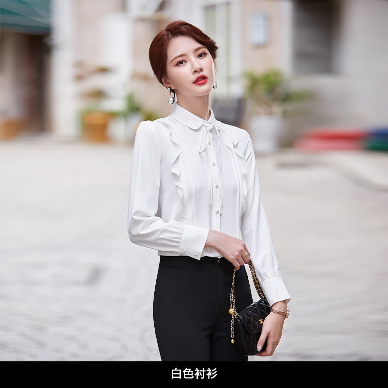 Autumn and Winter Solid Color White Commuter Slim-fit OL All-match Womens Split Short Skirt One-step Skirt Hip Skirt 6212 white shirt