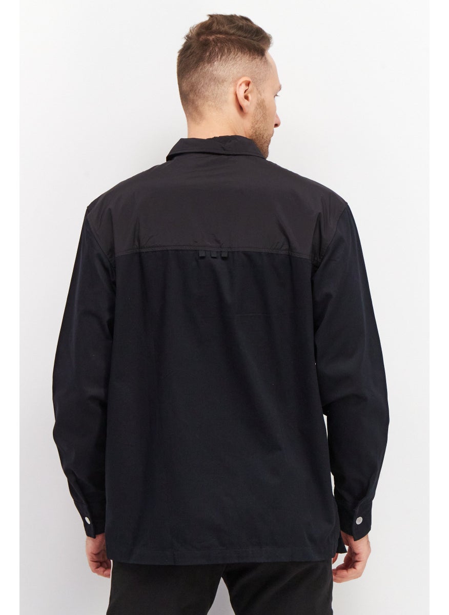 Adidas - Men Sportswear Fit Brand Logo Training Twill Shirt, Black - Image 1