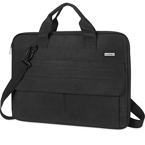 LANDICI Laptop Bag Case 15.6 Inch with Shoulder Strap, Slim Waterproof Computer Sleeve Cover Compatible with MacBook Pro 15/16, MacBook Air 15, 15-16 Inch HP Acer Dell Lenovo ASUS Laptop, Blue - Image 1
