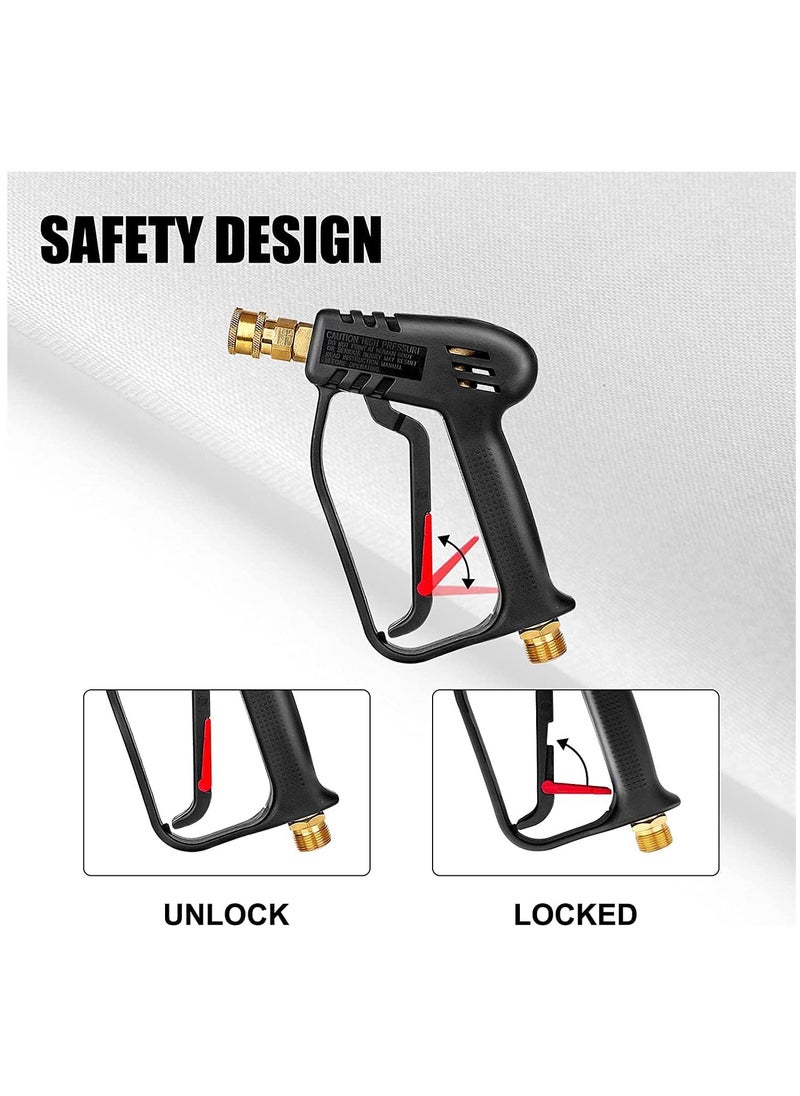 Arabest High Pressure Washer Gun 4000 PSI,M22 14mm and Karcher High-Pressure Hose Quick Connect Connector,5 1/4 inch Quick-Connect Nozzles for Car Washer Cleaning Tool  - Image 5