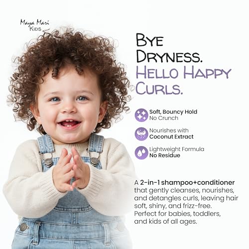 MAYA MARI 2 in 1 Natural Kids Shampoo and Conditioner, Tear Free | For Toddlers with Curly Hair | For All Kids Hair Types | Coconut & Lime Twist, Made in the USA, 32 Fl Oz - Image 4