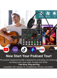 XiuWoo Podcast Equipment Bundle with Ring Light and Phone Holder, BM-800 Podcast Microphone Bundle with V8S Voice Changer, Condenser Microphone Recording Studio Package for Podcasting Streaming Recording  - Image 4