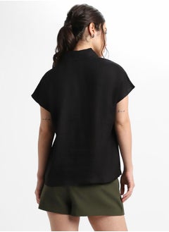 Dennis Lingo V Neck Regular Fit Solid Top by Styli  - Image 3