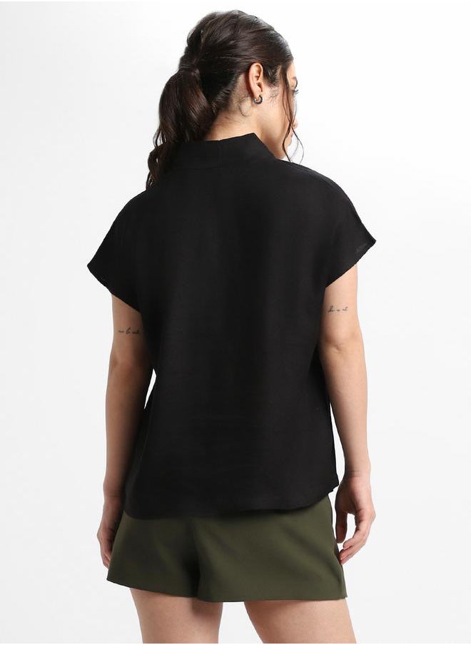 Dennis Lingo V Neck Regular Fit Solid Top by Styli  - Image 3