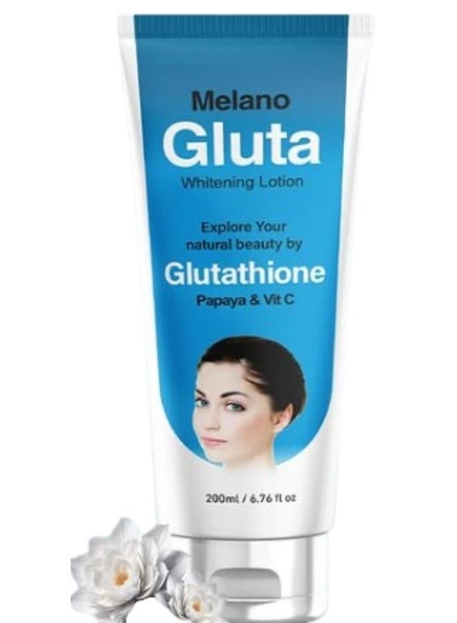 MELANO Gluta Whitening Lotion with papaya and Vitamin C 200 ml. - Image 1
