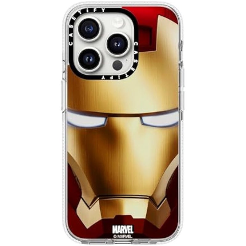 Casetify Clear iPhone 15 Pro Case 【Iron Man Co-Lab/Not Yellowing / 6.6ft Drop Protection/Compatible with Magsafe】 - Iron Man Hero Mask - Clear - Image 3