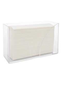 Countertop Paper Towel Holder Dispenser - Clear Acrylic Storage Holder for Kitchen or Bathroom Use for Multifold, C Fold, Trifold, Z Fold Hand Towel Napkins - Commercial or Home Use
