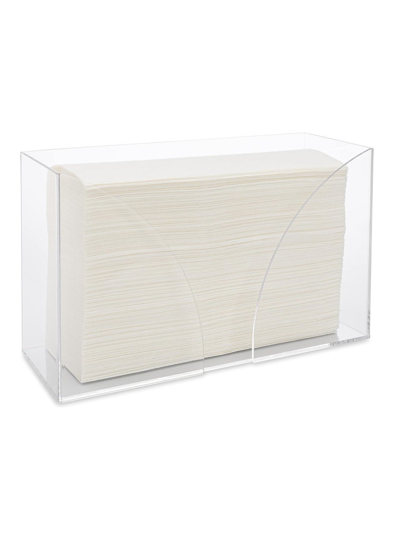 Generic - Countertop Paper Towel Holder Dispenser - Clear Acrylic Storage Holder for Kitchen or Bathroom Use for Multifold, C Fold, Trifold, Z Fold Hand Towel Napkins - Commercial or Home Use - Image 1