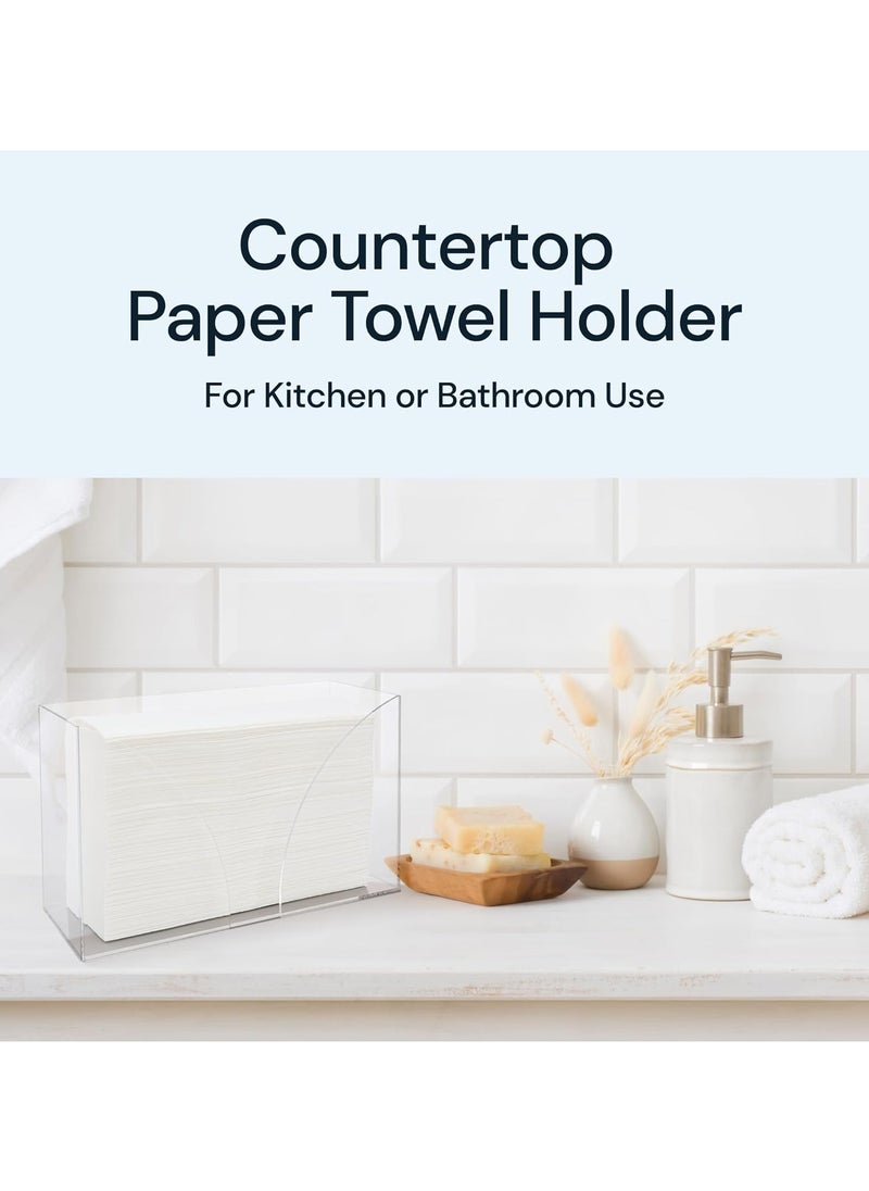Generic - Countertop Paper Towel Holder Dispenser - Clear Acrylic Storage Holder for Kitchen or Bathroom Use for Multifold, C Fold, Trifold, Z Fold Hand Towel Napkins - Commercial or Home Use - Image 1