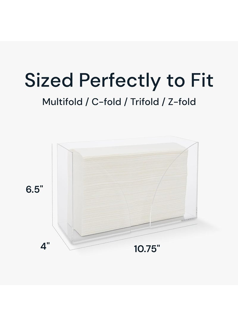 Generic - Countertop Paper Towel Holder Dispenser - Clear Acrylic Storage Holder for Kitchen or Bathroom Use for Multifold, C Fold, Trifold, Z Fold Hand Towel Napkins - Commercial or Home Use - Image 1